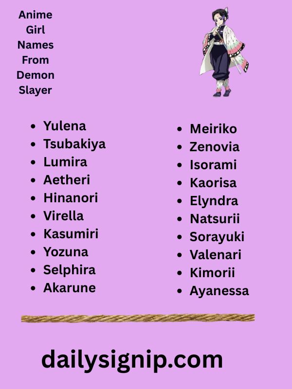 Anime Girl Names From Demon Slayer