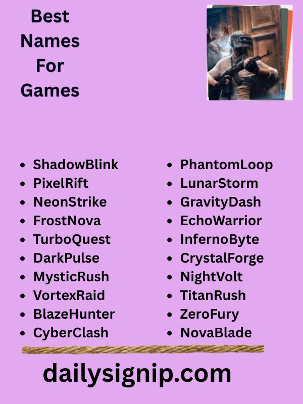 Best Names For Games