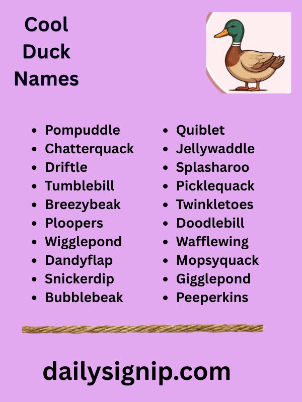 Cool Duck Names
