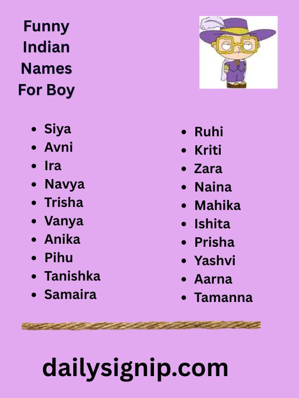 Funny Indian Names For Boy