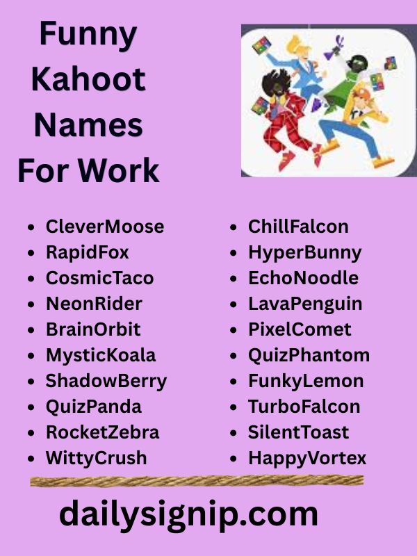 Funny Kahoot Names For Work
