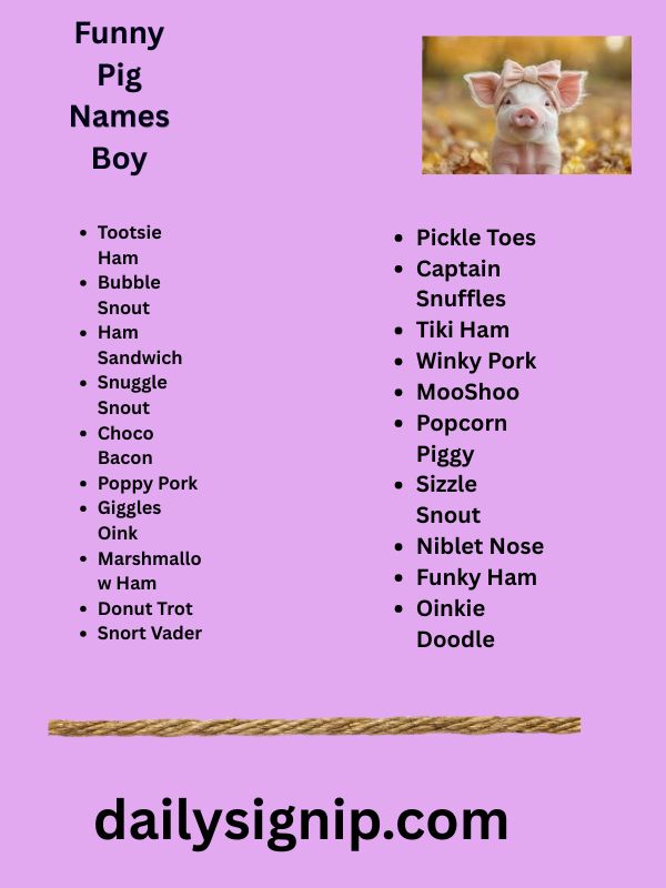 Funny Pig Names Boy