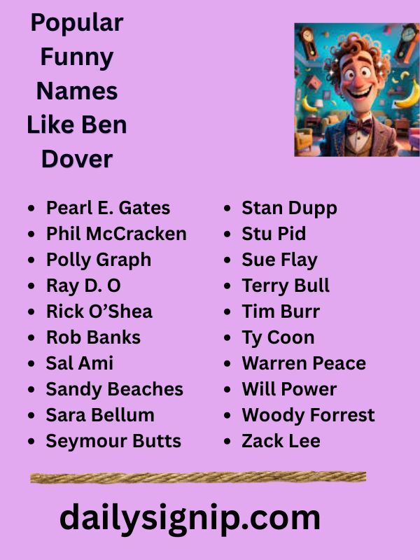 Popular Funny Names Like Ben Dover