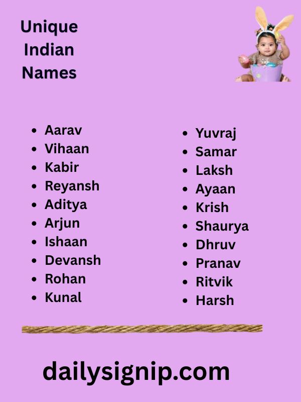 Unique Indian Names