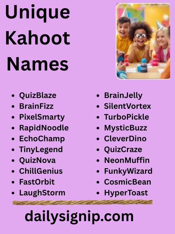 Unique Kahoot Names