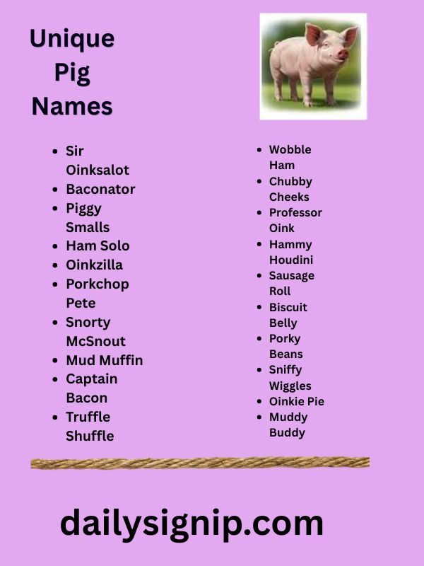 Unique Pig Names
