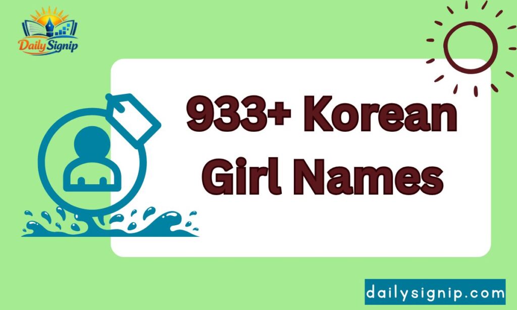 933+ Korean Girl Names