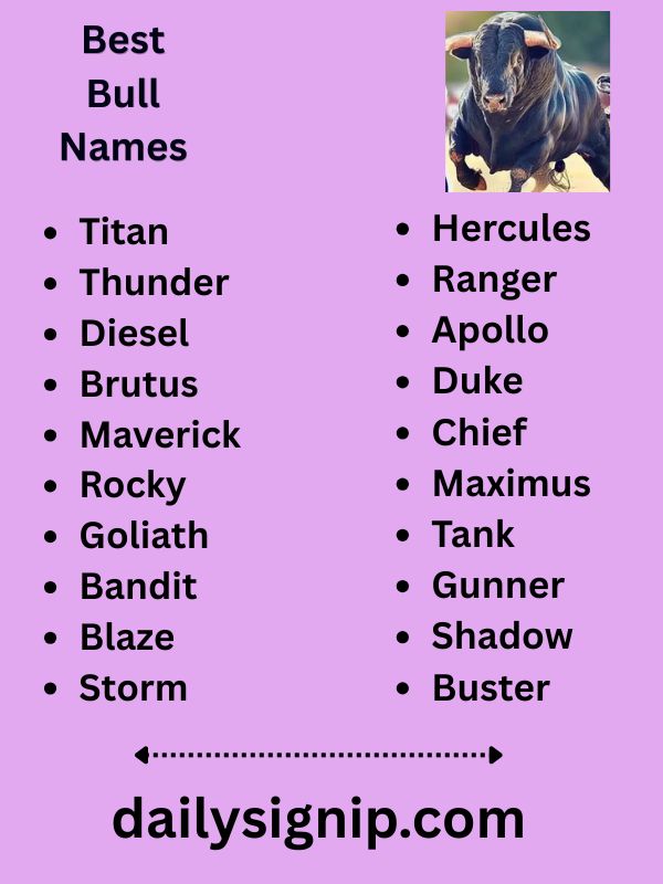 Best Bull Names
