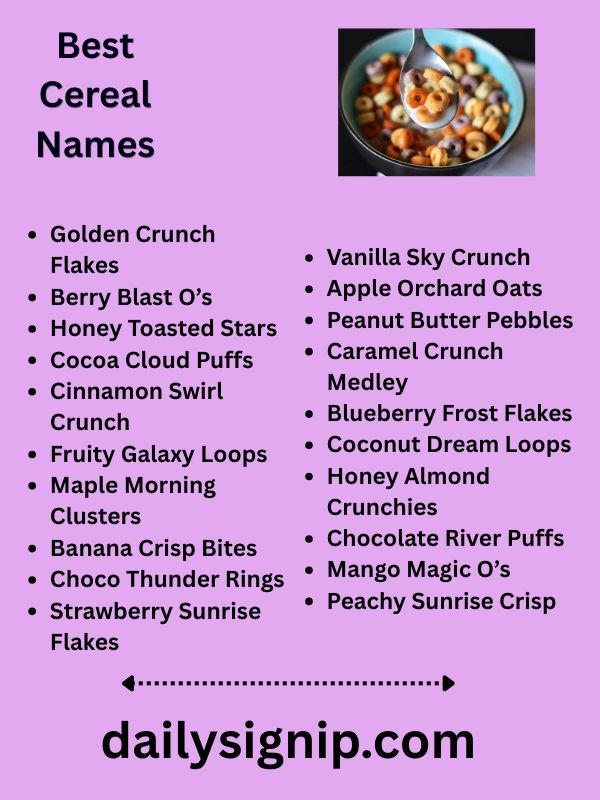 Best Cereal Names