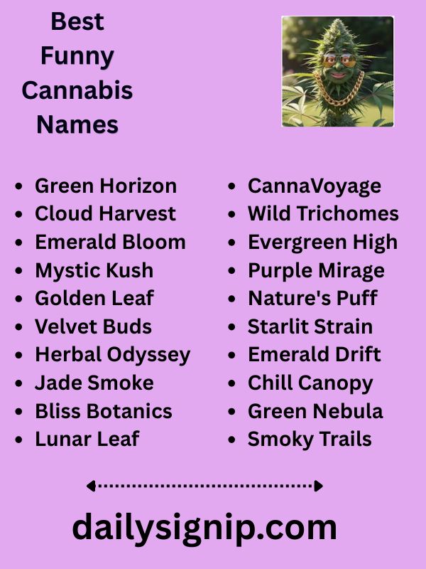 Best Funny Cannabis Names
