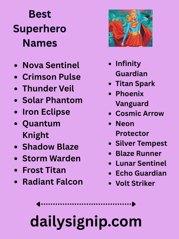 Best Superhero Names