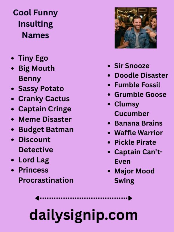 Cool Funny Insulting Names
