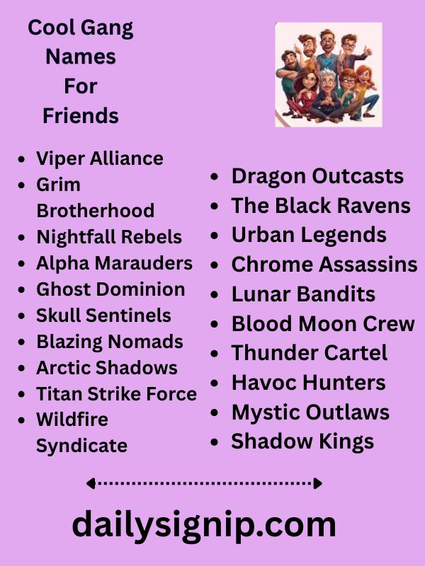 Cool Gang Names For Friends