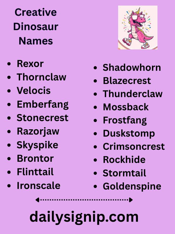 Creative Dinosaur Names