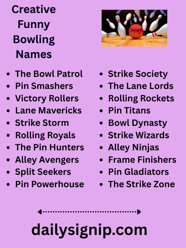 Creative Funny Bowling Names