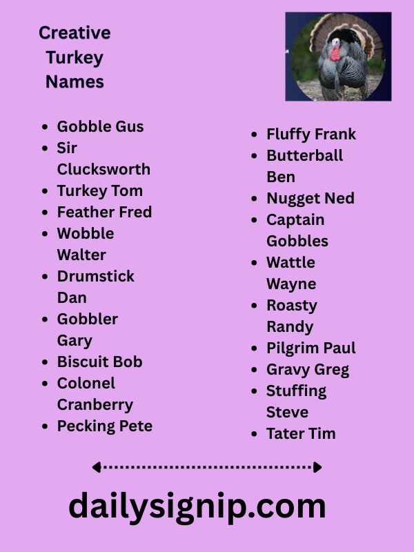 Creative Turkey Names