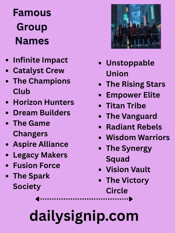 Famous Group Names