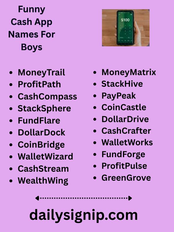 Funny Cash App Names For Boys