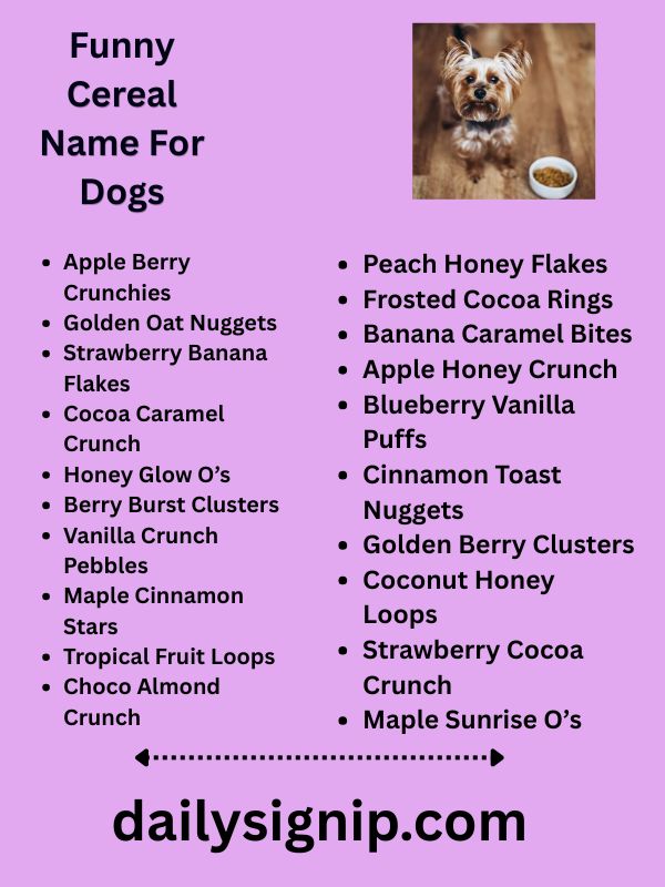 Funny Cereal Name For Dogs