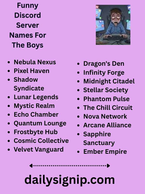 Funny Discord Server Names For The Boys