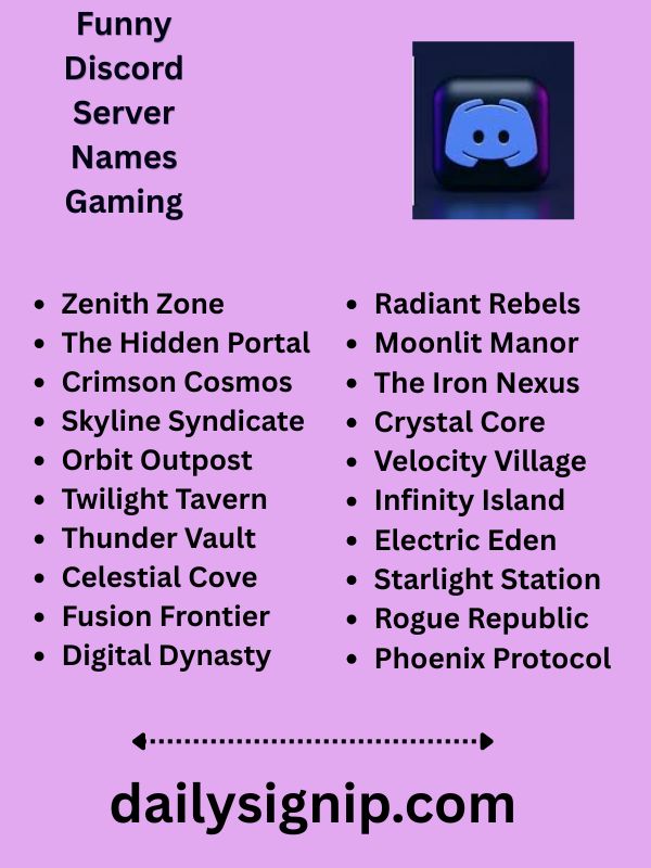 Funny Discord Server Names Gaming