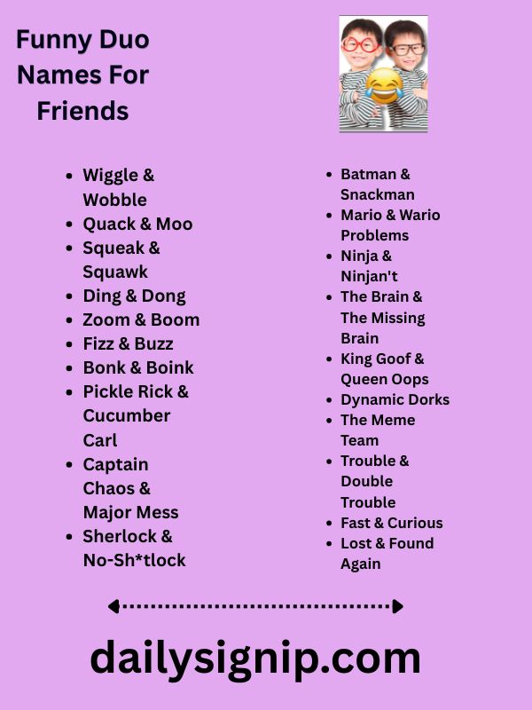 Funny Duo Names For Friends