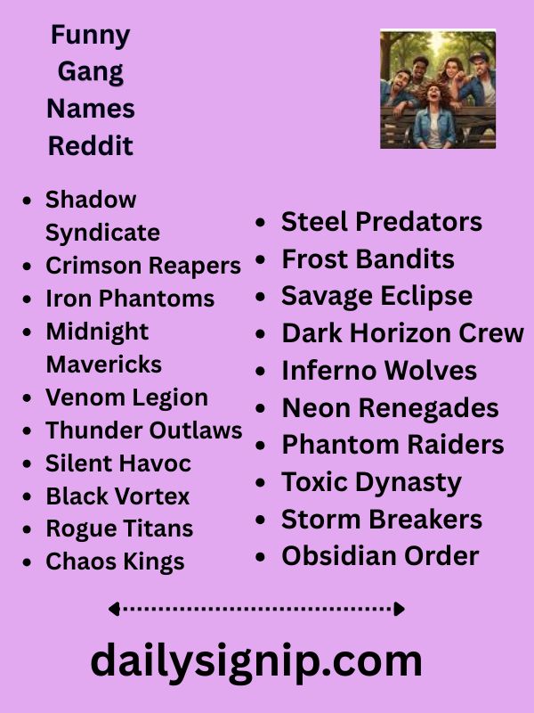 Funny Gang Names Reddit