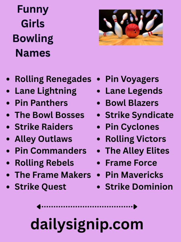 Funny Girls Bowling Names