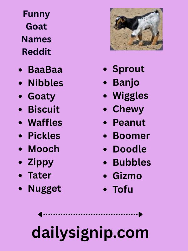 Funny Goat Names Reddit