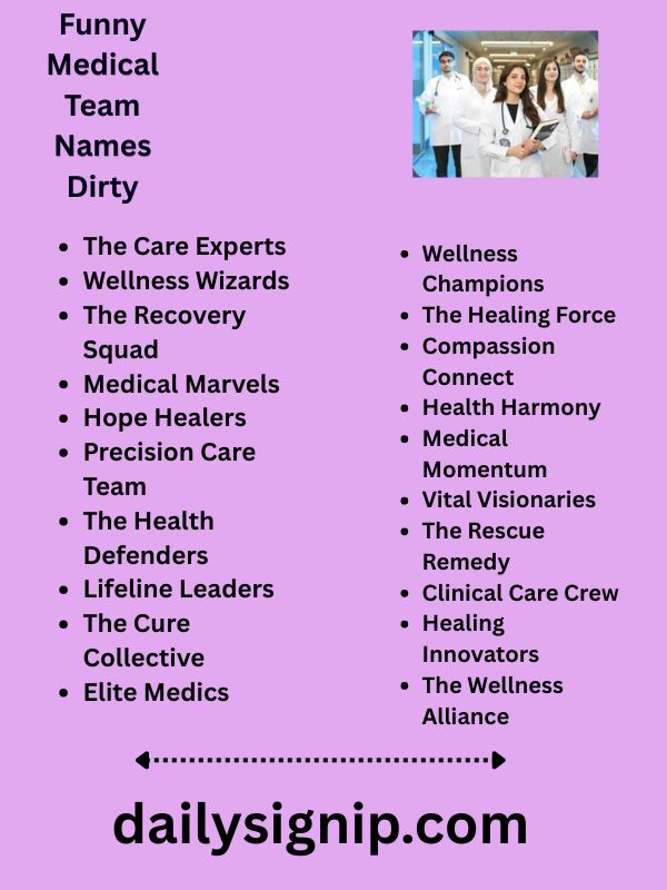 Funny Medical Team Names Dirty