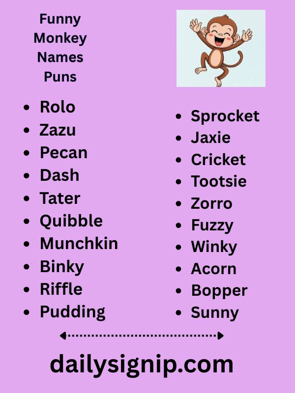 Funny Monkey Names Puns