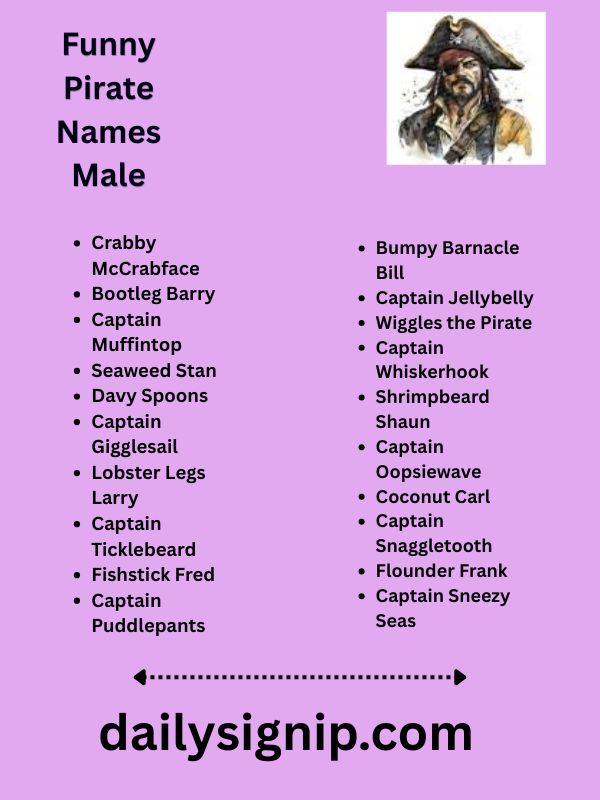 Funny Pirate Names Male