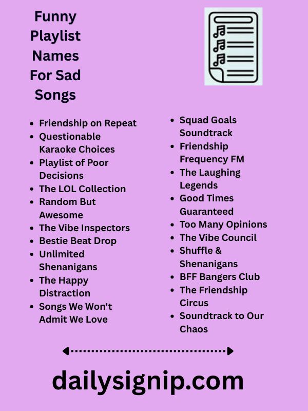 Funny Playlist Names For Sad Songs