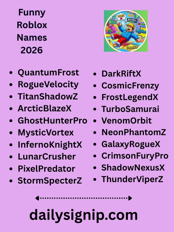 Funny Roblox Names 2026