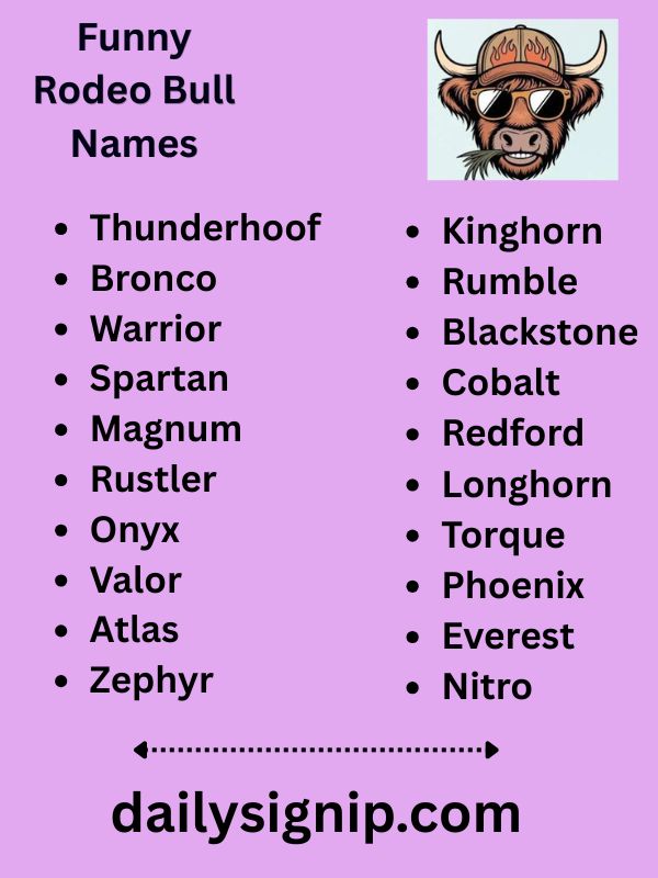 Funny Rodeo Bull Names