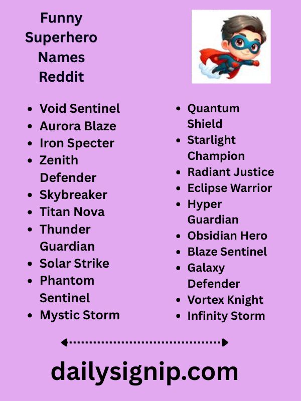 Funny Superhero Names Reddit