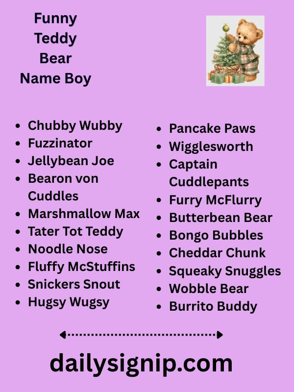 Funny Teddy Bear Name Boy