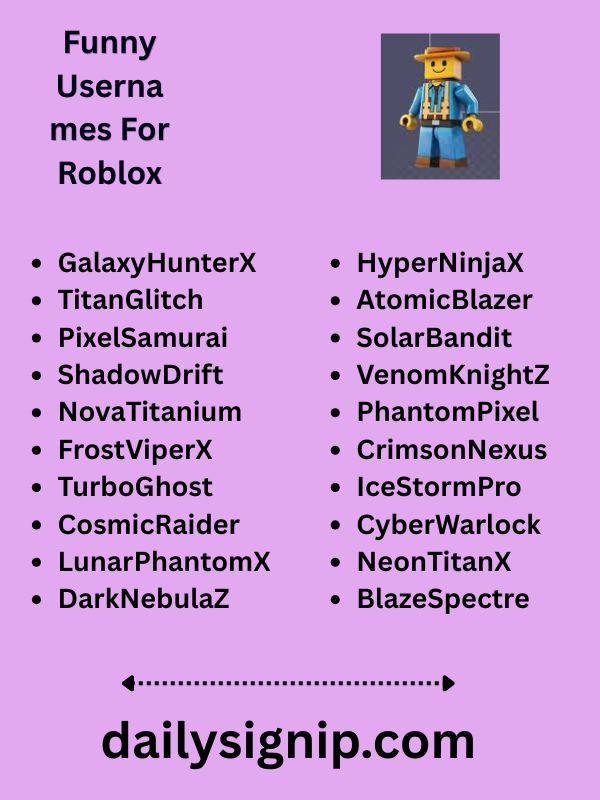 Funny Usernames For Roblox