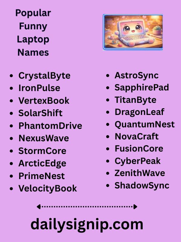 Popular Funny Laptop Names