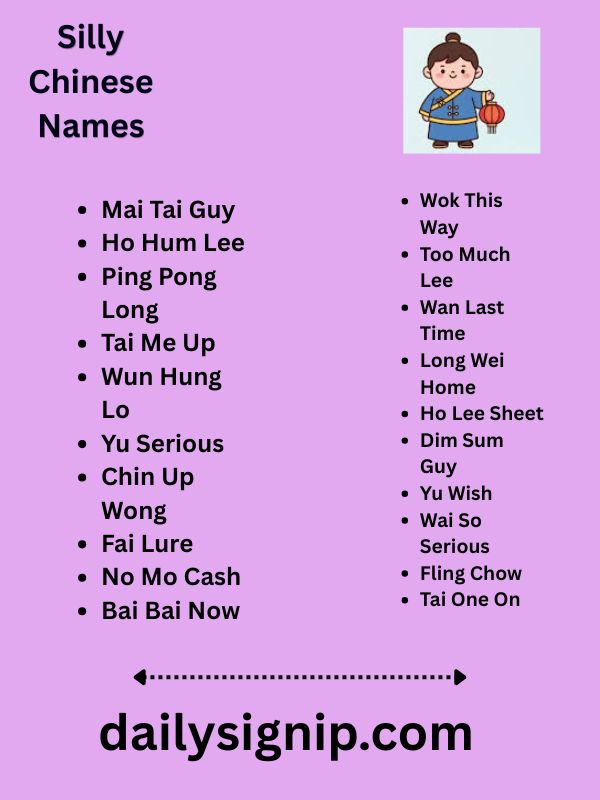 Silly Chinese Names
