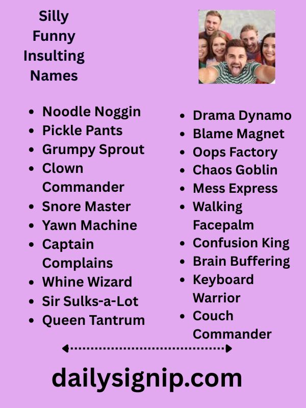 Silly Funny Insulting Names
