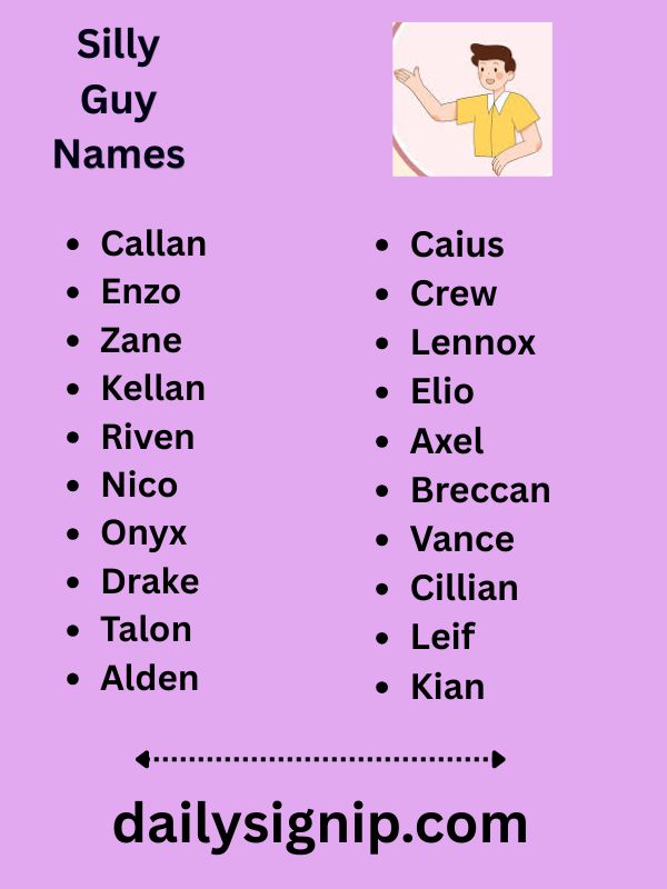 Silly Guy Names