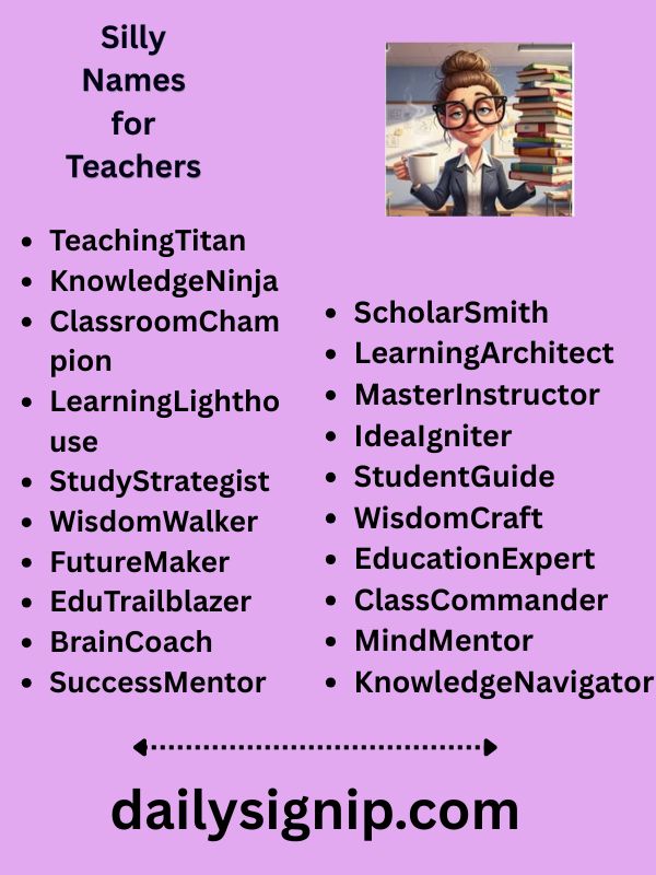 Silly Names for Teachers
