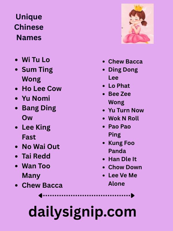 Unique Chinese Names