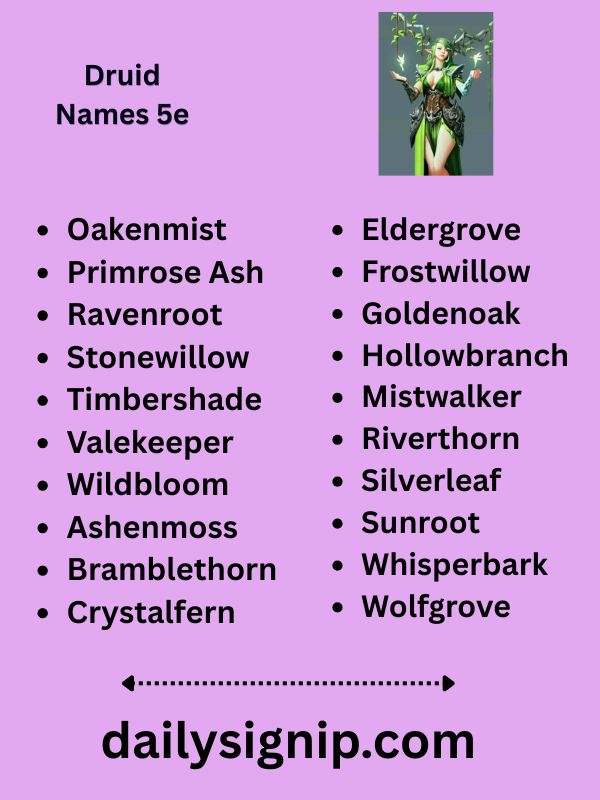 Druid Names 5e