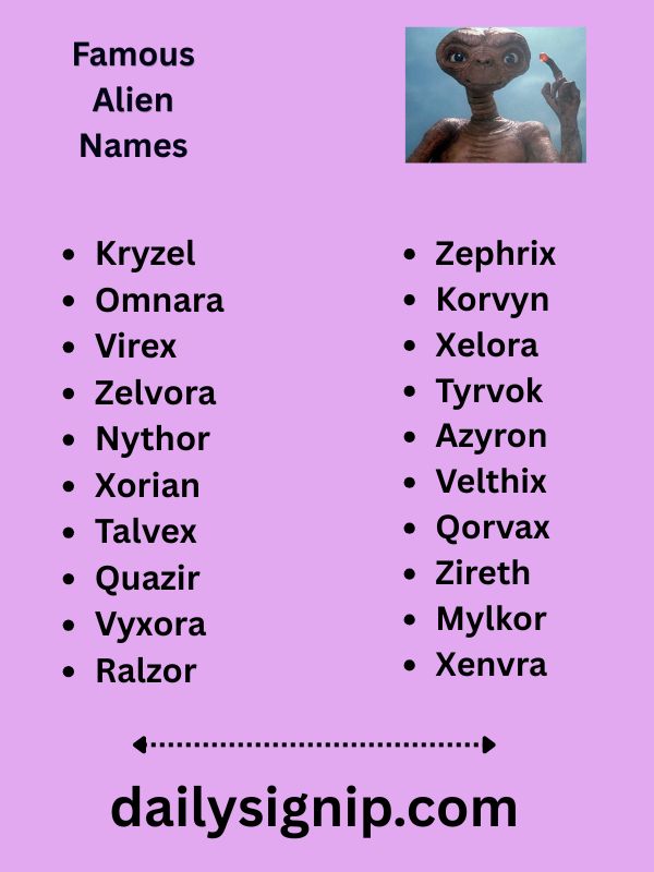 Famous Alien Names