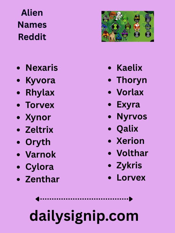 Alien Names Reddit