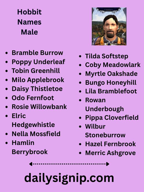 Hobbit Names Male